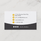 Berufliches QRCode-Foto Graugelb Visitenkarte (Rückseite)