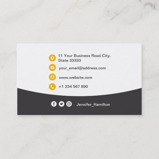 Berufliches QRCode-Foto Graugelb Visitenkarte (Rückseite)