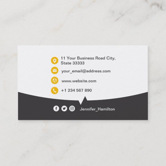 Berufliches QRCode-Foto Graugelb Visitenkarte (Rückseite)