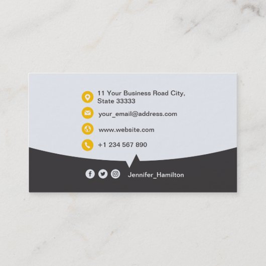 Berufliches QRCode-Foto Graugelb Visitenkarte (Rückseite)