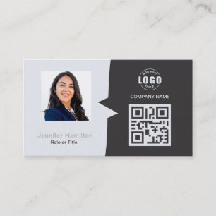 Berufliches QRCode Foto Gray Business Car Visitenkarte