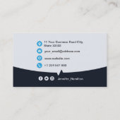 Berufliches QRCode Foto Navy Blue Business Visitenkarte (Rückseite)