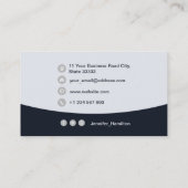 Berufliches QRCode Foto Navy Blue Gray Visitenkarte (Rückseite)