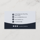 Berufliches QRCode-Foto Navy Blue Visitenkarte (Rückseite)
