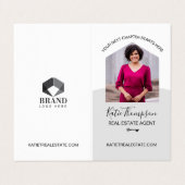 Berufliches Real Anwesen Agent Foto & Services Visitenkarten (Außenseite Aufgefaltet)