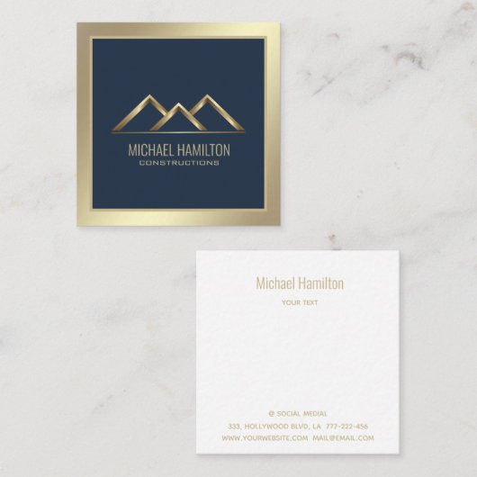 Berufliches, reales Anwesen-Konstruktionslogo Quadratische Visitenkarte (Vorne/Hinten)