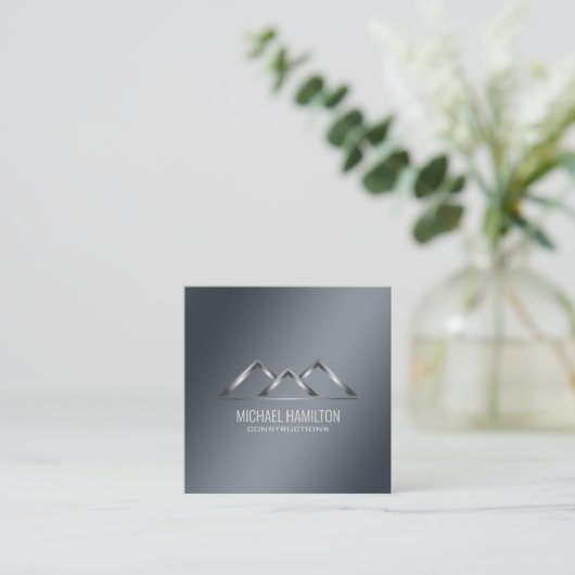 Berufliches, reales Anwesen-Konstruktionslogo Quadratische Visitenkarte (Stehend Vorderseite)