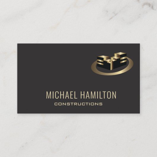 Berufliches, reales Anwesen-Konstruktionslogo Visitenkarte (Vorderseite)