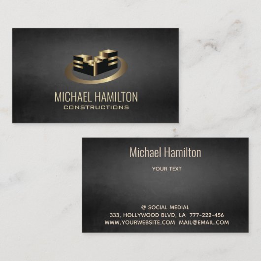 Berufliches, reales Anwesen-Konstruktionslogo Visitenkarte (Vorne/Hinten)