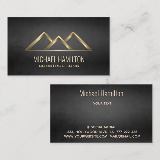 Berufliches, reales Anwesen-Konstruktionslogo Visitenkarte (Vorne/Hinten)