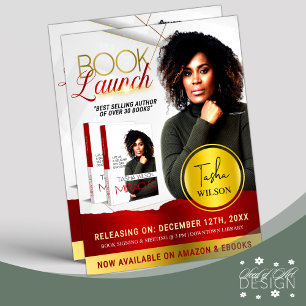 Berufliches Red & Gold Book-Launch Flyer