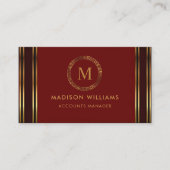 Berufliches Red Maroon Gold Visitenkarte (Vorderseite)