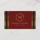 Berufliches Red Maroon Gold Visitenkarte (Vorderseite)