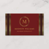 Berufliches Red Maroon Gold Visitenkarte (Vorderseite)