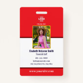 Berufliches Red Security-Abzeichen: Foto und Unter Ausweis (Vorderseite)