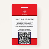 Berufliches Red Security-Abzeichen: Foto und Unter Ausweis (Rückseite)