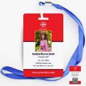 Berufliches Red Security-Abzeichen: Foto und Unter Ausweis