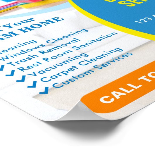 Berufliches Reinigungsgeschäft Poster (Ecke)