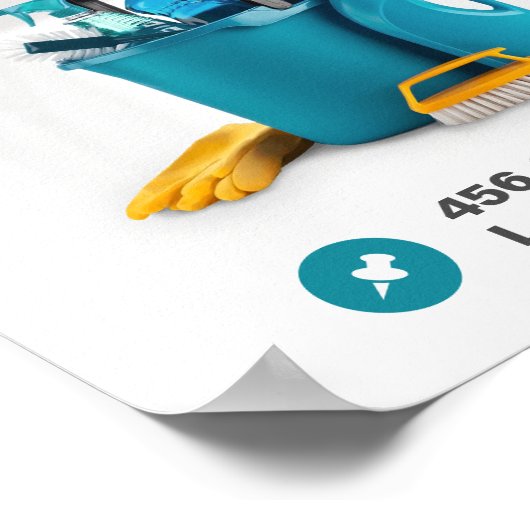 Berufliches Reinigungsgeschäft Poster (Ecke)