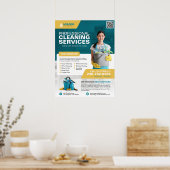 Berufliches Reinigungsgeschäft Poster (Küche)