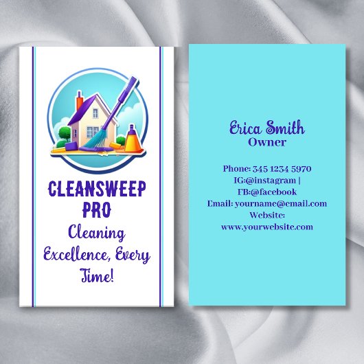 Berufliches Reinigungsservice für Haushaltshäuser Visitenkarte