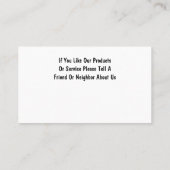 Berufliches Reinigungsservice Visitenkarte (Rückseite)