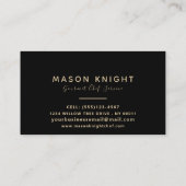 Berufliches Rock Slate Stone & Gold Luxus Design Visitenkarte (Rückseite)