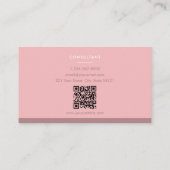 Berufliches Rosa Einfache Minimalistische QR-Code Visitenkarte (Rückseite)