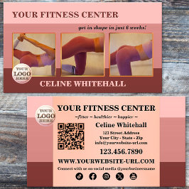Berufliches Rosa Foto Fitness Center Visitenkarte