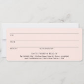 Berufliches Rosa-Geschenkgutschein (Rückseite)