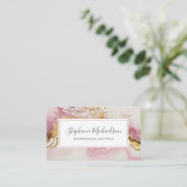 Berufliches Rosa Gold Abstrakt Visitenkarte (Stehend Vorderseite)