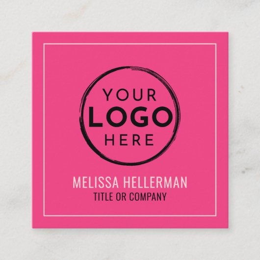 Berufliches Rosa-Logo Quadratische Visitenkarte (Vorderseite)