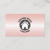 Berufliches rosa Metallic Real Anwesen Visitenkarte (Rückseite)