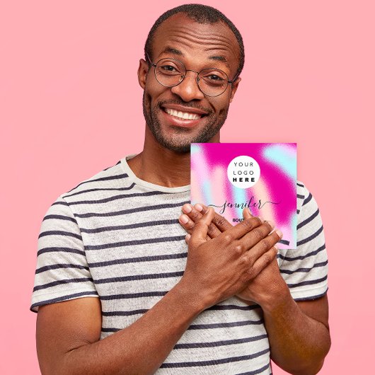 Berufliches rosa Pastellfarben - kundenspezifische Quadratische Visitenkarte