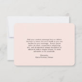 Berufliches Rosa Rosa Elegantes Business Dankeskarte (Rückseite)