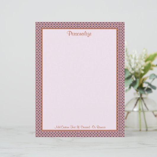 Berufliches Rosy Brown & Grau Border Personalize (Stehend Vorderseite)