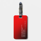 Berufliches Rot-Schwarz-Monogramm Gepäckanhänger (Rückseite vertikal)