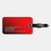 Berufliches Rot-Schwarz-Monogramm Gepäckanhänger (Rückseite horizontal)