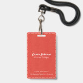 Berufliches Rot-Stickerei-Imitat Leather-Foto Ausweis (Rückseite mit Lanyard)