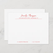 Berufliches Rot und Weiß-Skript Mitteilungskarte (Vorne/Hinten)