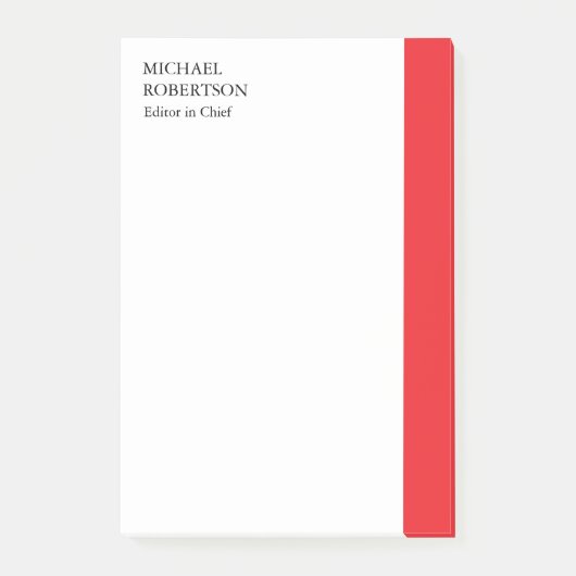 Berufliches Rotes Weiß Post-it Klebezettel (Vorderseite)