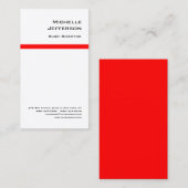 Berufliches Rotes Weiß Visitenkarte (Vorne/Hinten)
