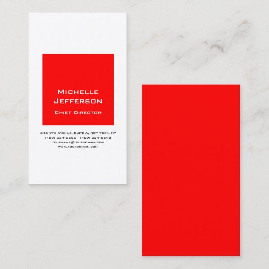 Berufliches Rotes Weiß Visitenkarte (Vorne/Hinten)