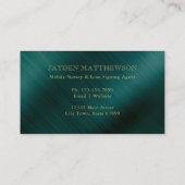 Berufliches Round-Frame-Monogramm Emerald Green Visitenkarte (Rückseite)