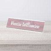 Berufliches rustikales hölzernes schreibtischnamensplakette (Vorderseite )