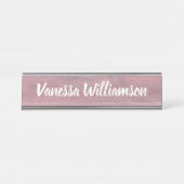 Berufliches rustikales hölzernes schreibtischnamensplakette (Vorderseite )