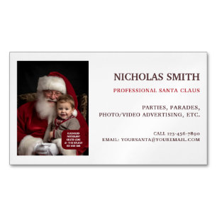 Berufliches Santa Claus Foto Magnetische Visitenkarte