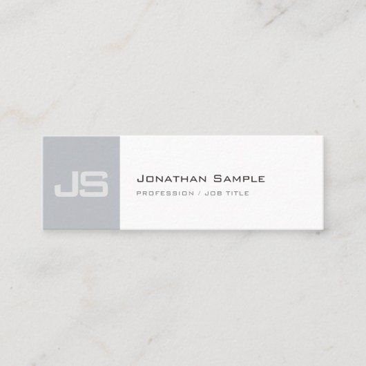 Berufliches, sauberes Chic-Monogramm Schlicht Mini Visitenkarte (Vorderseite)
