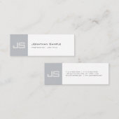 Berufliches, sauberes Chic-Monogramm Schlicht Mini Visitenkarte (Vorne/Hinten)