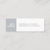 Berufliches, sauberes Chic-Monogramm Schlicht Mini Visitenkarte (Rückseite)